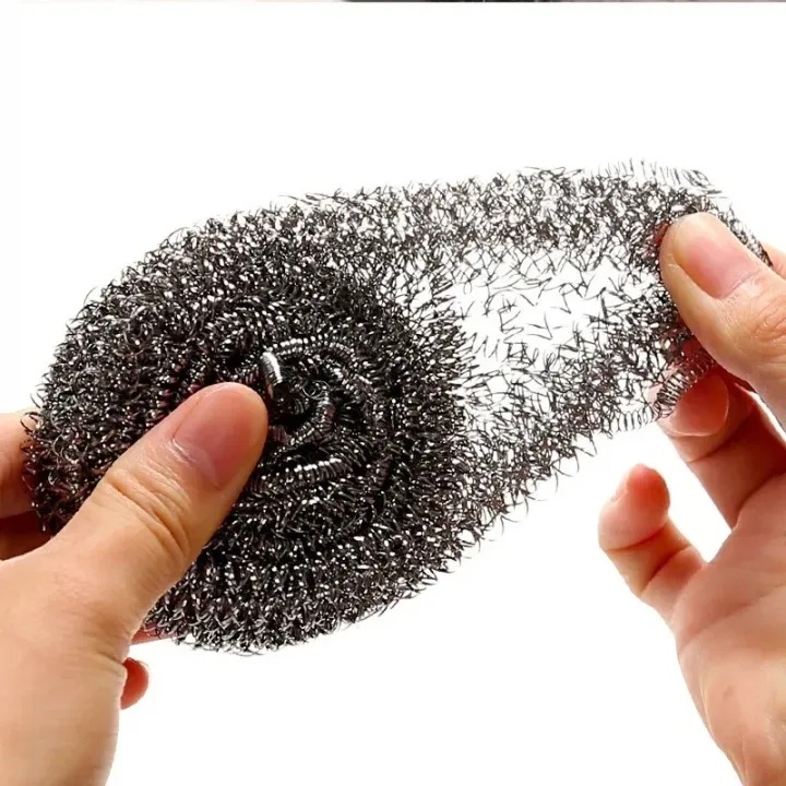 Picture of 4pcs Stainless Steel Cleaning Ball Brushes Household Cleaning Products Dishwashing Sponges with Wire Kitchen Tools-The Asia Express - Black