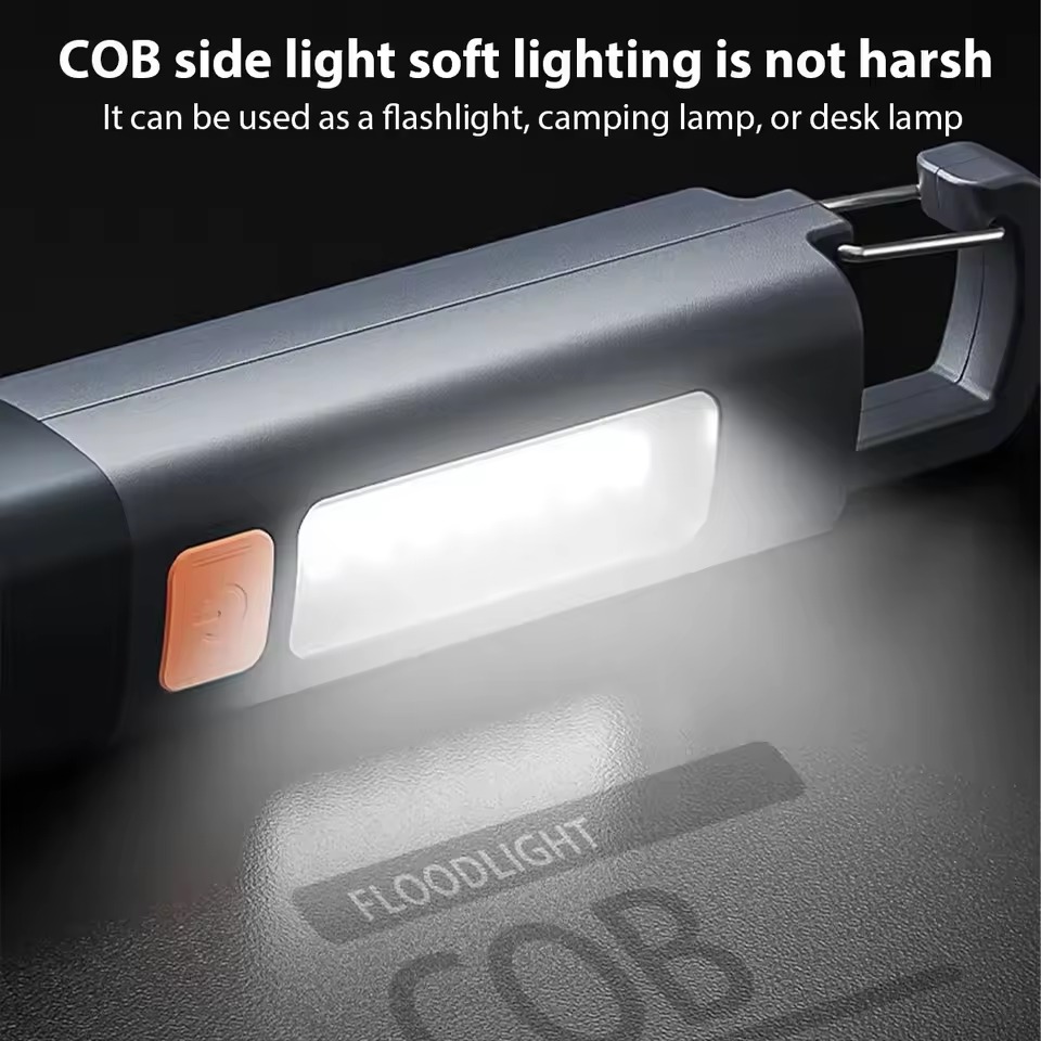 Picture of Super Bright COB  Lights LED XPE Mini Portable Torch Zoomable Waterproof Outdoor Fishing Hunting Camping Flashlight - Dark Ash