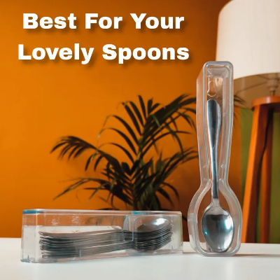 Picture of 2Pcs Modern Transparent Spoon Holder for Kitchen – Sleek & Stylish Design(2Pcs)-The Asia Express - spoon box
