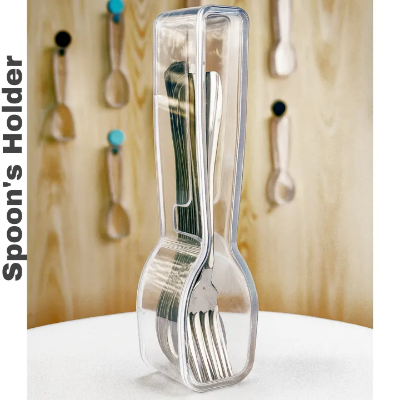 Picture of 2Pcs Modern Transparent Spoon Holder for Kitchen – Sleek & Stylish Design(2Pcs)-The Asia Express - spoon box
