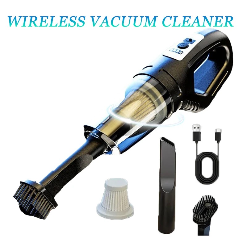 Picture of 12W Car Cordless Vacuum Cleaner Wet Dry Vacuum Cleaner Powerful Suction Mini Vacuum Cleaner USB Rechargeable for Vehicle/Home- The Asia Express