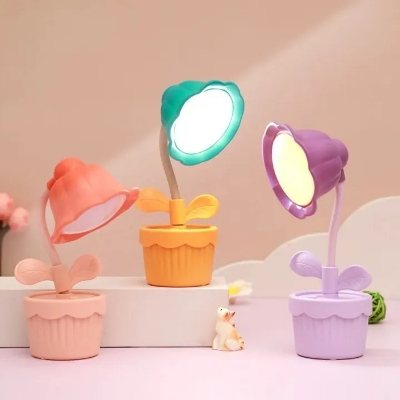 Picture of Cute Flower Shape Night Light LED Table Lamp USB Charging Desktop Accessories Students Study Reading Light Children's Gifts- The Asia Express - Multicolor