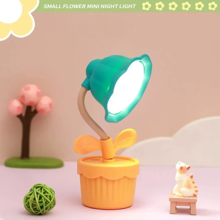 Picture of Cute Flower Shape Night Light LED Table Lamp USB Charging Desktop Accessories Students Study Reading Light Children's Gifts- The Asia Express - Multicolor