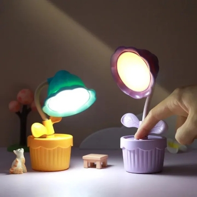 Picture of Cute Flower Shape Night Light LED Table Lamp USB Charging Desktop Accessories Students Study Reading Light Children's Gifts- The Asia Express - Multicolor