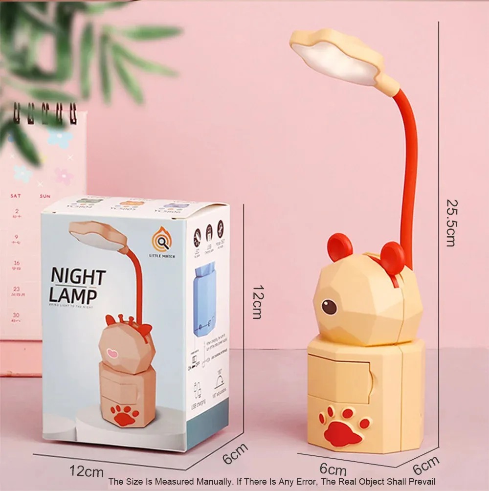 Picture of Book Lamp Rechargeable Bed Light Reading Light For Kids Mighty Bright Book Lights Kids Lamps for Bedrooms Girls,Kids Reading Light Cute Design USB Charging Warm Light 360 Degrees Gooseneck-The Asia Express - Multicolor