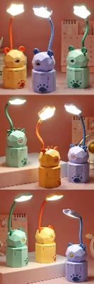 Picture of Book Lamp Rechargeable Bed Light Reading Light For Kids Mighty Bright Book Lights Kids Lamps for Bedrooms Girls,Kids Reading Light Cute Design USB Charging Warm Light 360 Degrees Gooseneck-The Asia Express - Multicolor