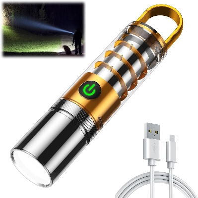 Picture of LED Strong Light Flashlight Torch Outdoor Multi Function Emergency Rescue Camping Light USB Chargeable Waterproof Night Lamp- The Asia Express