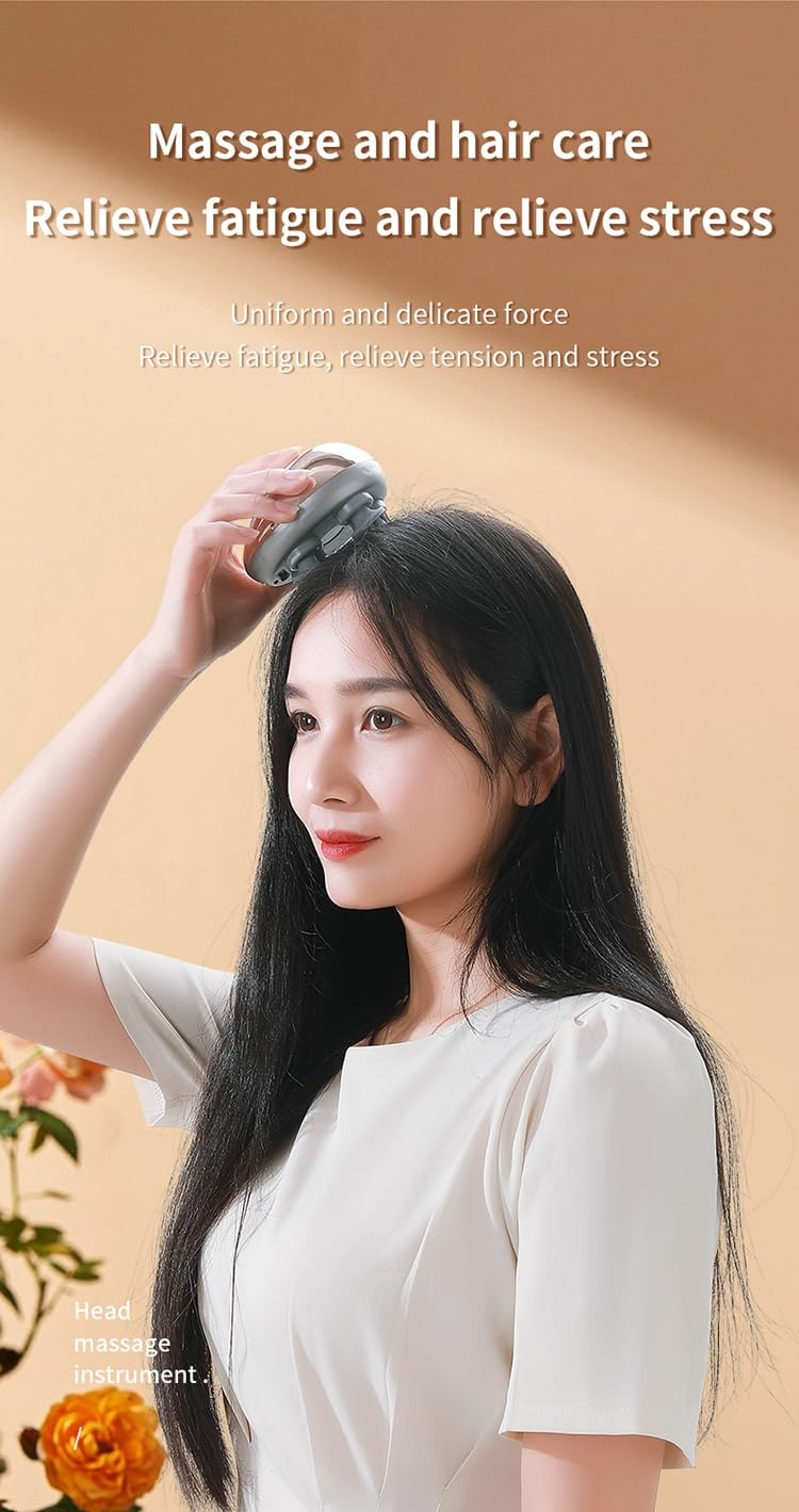 Picture of Portable Cordless Head Scratcher Stress Relax Hair Growth Electric Head Massager with 4 Claws for Deep Massage- The Asia Express - Multicolor