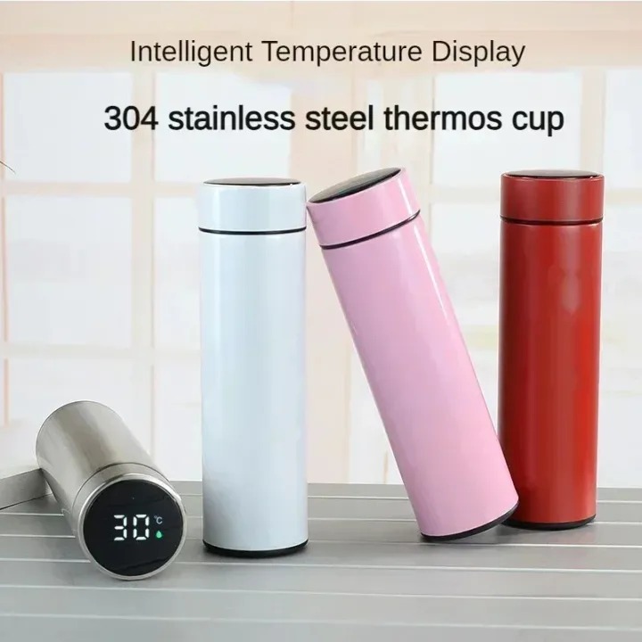 Picture of 500ml Stainless Steel Thermos Bottle with Digital Temperature Display LED Intelligent Temperature Measurement Cup Vacuum Flask- The Asia Express - Multicolor