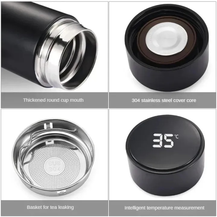 Picture of 500ml Stainless Steel Thermos Bottle with Digital Temperature Display LED Intelligent Temperature Measurement Cup Vacuum Flask- The Asia Express - Multicolor