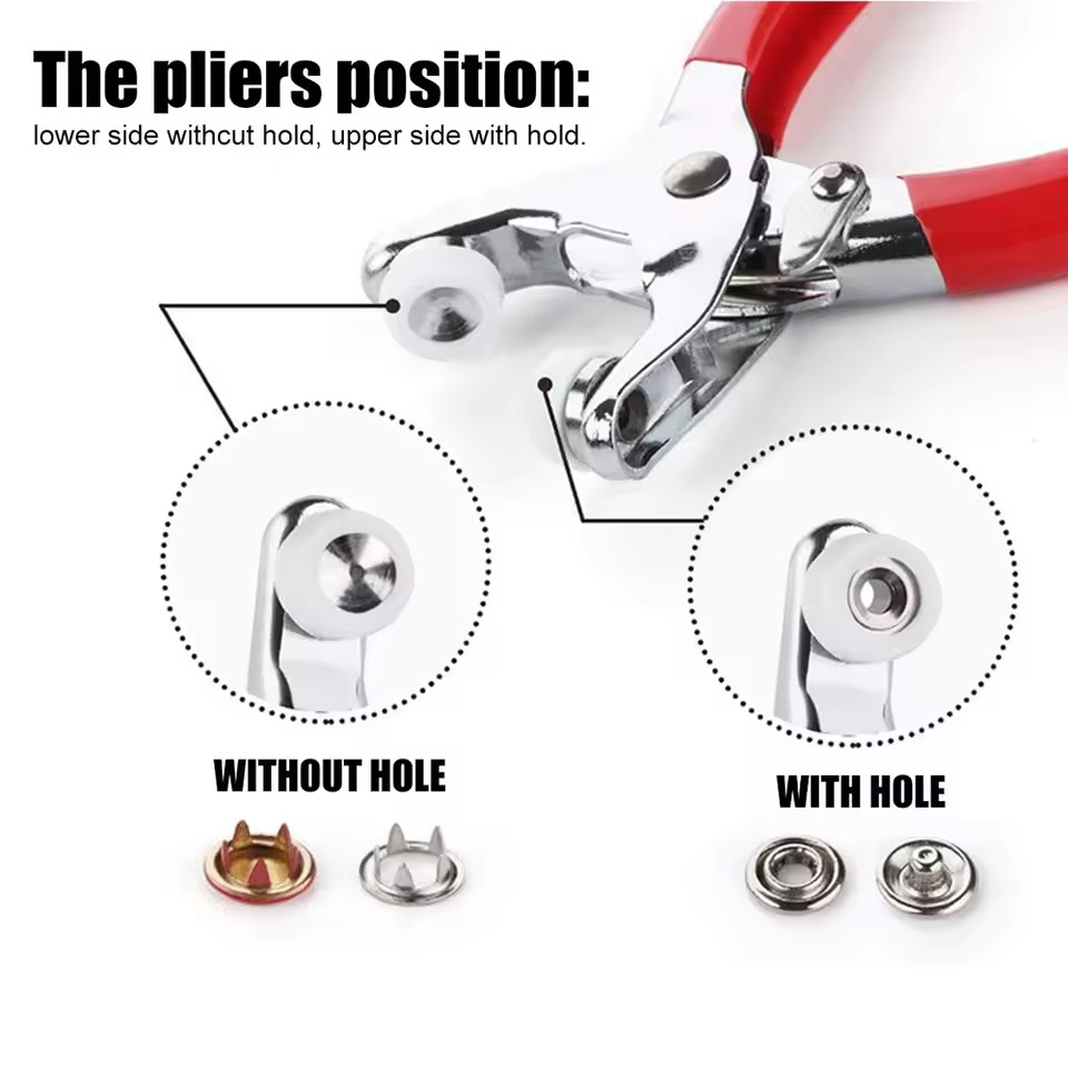 Picture of Five-prong Button Installation Tool Snap Tool Kit Metal Snap Ring Belt Fastening Pliers Clamping Tool Kit For Garment Sewing- The Asia Express - Multicolor