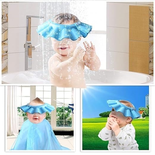 Picture of Adjustable Kids Shower Cap Baby EVA Soft Kids Shampoo Bath Shower Cap Hat Baby Care Bath Protection for Kid Shower Accessory- The Asia Express - Multicolor