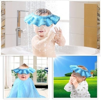 Picture of Adjustable Kids Shower Cap Baby EVA Soft Kids Shampoo Bath Shower Cap Hat Baby Care Bath Protection for Kid Shower Accessory- The Asia Express - Multicolor