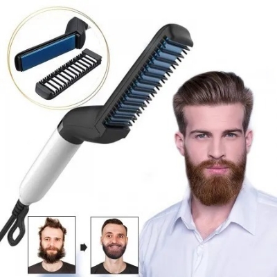 Picture of Men’s Hair & Beard Straightening Comb – Multi-Functional Electric Hair Straightener Brush for Quick Styling, Curling & Smoothing – Best Straightener for Men for Daily Grooming & Beard Care- The Asia Express