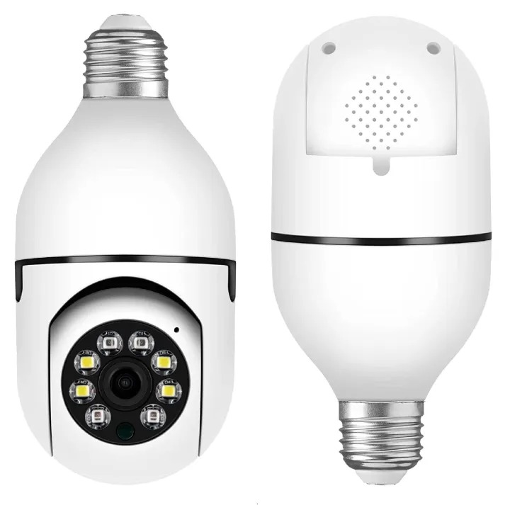 Picture of Smart WiFi Wireless Light Bulb Camera – 360° HD Panoramic 2MP/1080P IP Security Camera with Motion Detection, Night Vision, Two-Way Audio & App Control – Easy Plug-in Light Socket Surveillance Camera for Home, Office & Outdoor Monitoring- The Asia Express - White