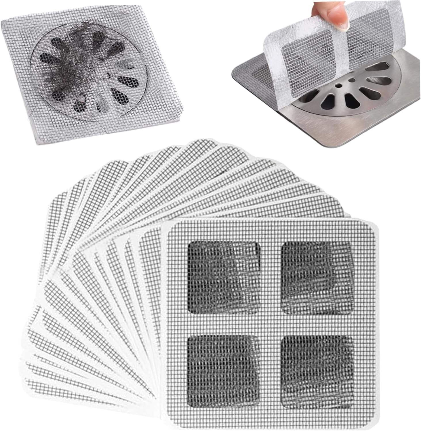 Picture of 1/5/10 Pcs Disposable Floor Drain Hair Catcher Stickers – Shower & Sink Mesh Strainers for Bathtub, Bathroom, Kitchen & Hair-Free Drain Protection- The Asia Express