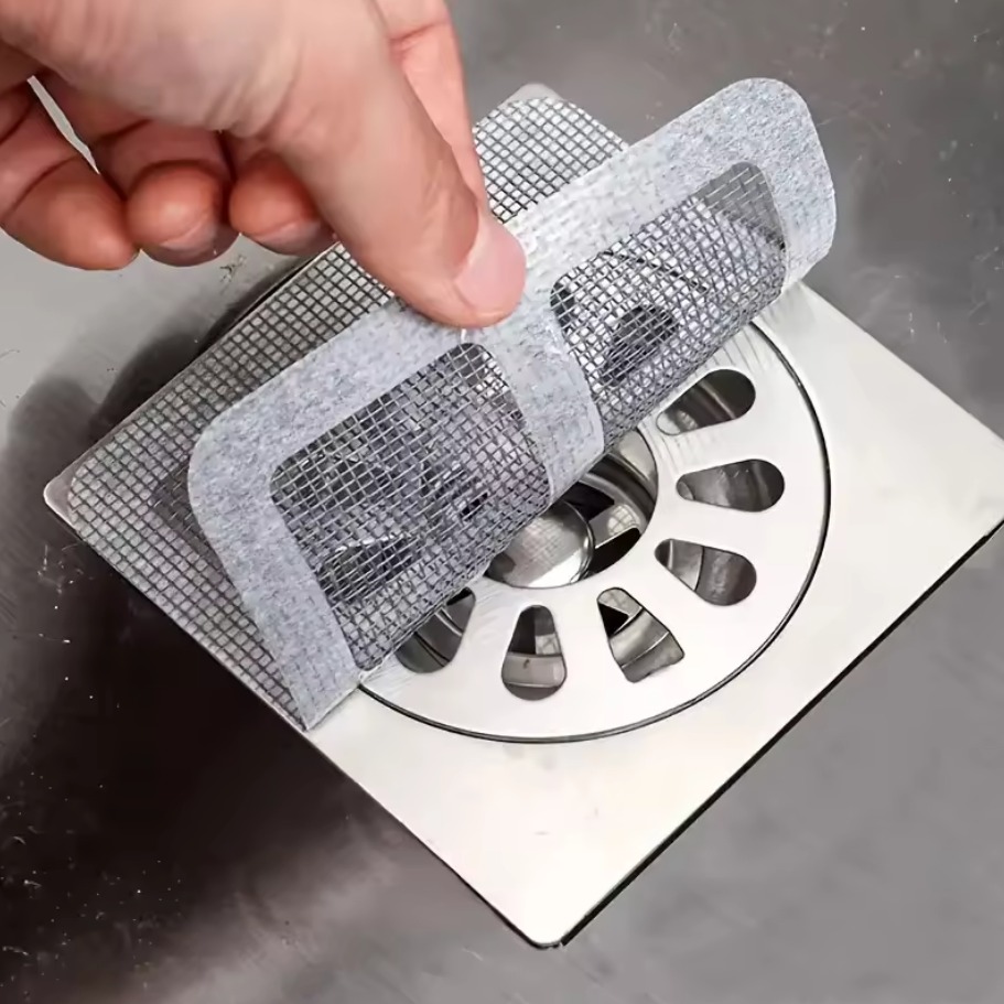 Picture of 1/5/10 Pcs Disposable Floor Drain Hair Catcher Stickers – Shower & Sink Mesh Strainers for Bathtub, Bathroom, Kitchen & Hair-Free Drain Protection- The Asia Express