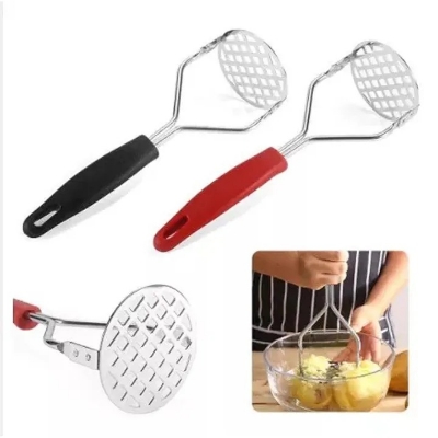 Picture of Premium Stainless Steel Potato Masher with Comfortable Plastic Handle – Heavy-Duty Food Press for Mashed Potatoes, Vegetables, Fruits & Cooking – Durable, Rust-Resistant, Multicolor Kitchen Tool for Home & Professional Use- The Asia Express - Multicolor