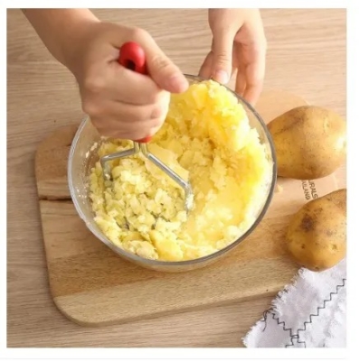 Picture of Premium Stainless Steel Potato Masher with Comfortable Plastic Handle – Heavy-Duty Food Press for Mashed Potatoes, Vegetables, Fruits & Cooking – Durable, Rust-Resistant, Multicolor Kitchen Tool for Home & Professional Use- The Asia Express - Multicolor