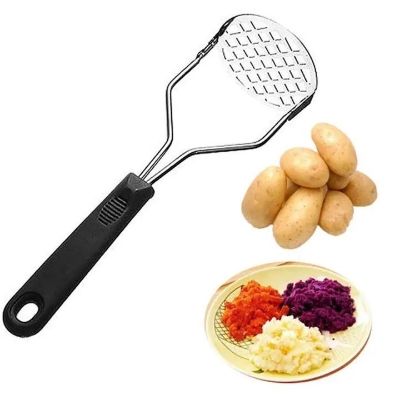Picture of Premium Stainless Steel Potato Masher with Comfortable Plastic Handle – Heavy-Duty Food Press for Mashed Potatoes, Vegetables, Fruits & Cooking – Durable, Rust-Resistant, Multicolor Kitchen Tool for Home & Professional Use- The Asia Express - Multicolor
