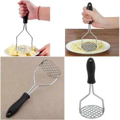 Picture of Premium Stainless Steel Potato Masher with Comfortable Plastic Handle – Heavy-Duty Food Press for Mashed Potatoes, Vegetables, Fruits & Cooking – Durable, Rust-Resistant, Multicolor Kitchen Tool for Home & Professional Use- The Asia Express - Multicolor