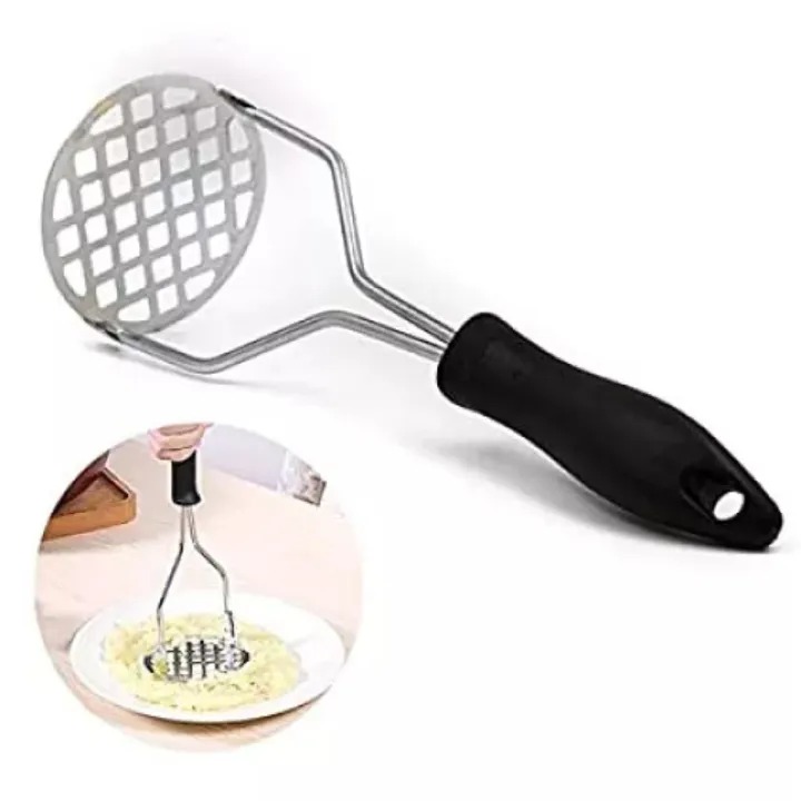 Picture of Premium Stainless Steel Potato Masher with Comfortable Plastic Handle – Heavy-Duty Food Press for Mashed Potatoes, Vegetables, Fruits & Cooking – Durable, Rust-Resistant, Multicolor Kitchen Tool for Home & Professional Use- The Asia Express - Multicolor