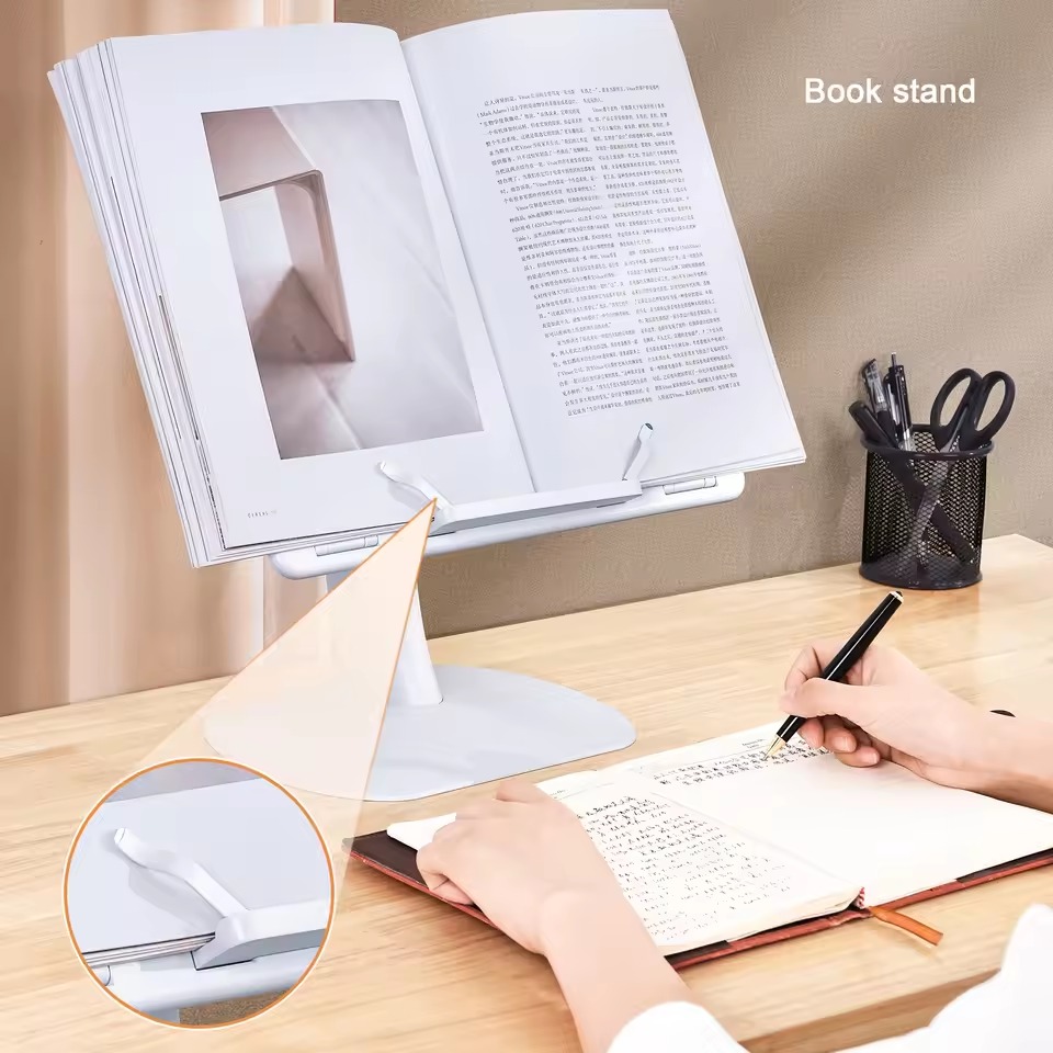Picture of Portable Adjustable Laptop & Tablet Stand – Multifunctional Desk Holder for MacBook Air/Pro, iPad Cooling Support, Home, Office & Dorm Study Table- The Asia Express - White