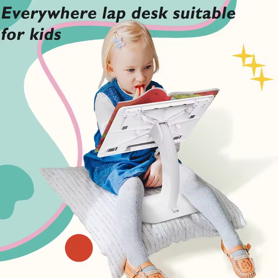 Picture of Portable Adjustable Laptop & Tablet Stand – Multifunctional Desk Holder for MacBook Air/Pro, iPad Cooling Support, Home, Office & Dorm Study Table- The Asia Express - White