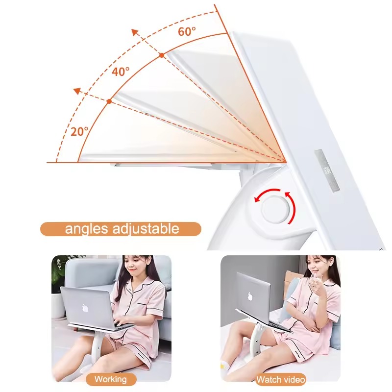 Picture of Portable Adjustable Laptop & Tablet Stand – Multifunctional Desk Holder for MacBook Air/Pro, iPad Cooling Support, Home, Office & Dorm Study Table- The Asia Express - White