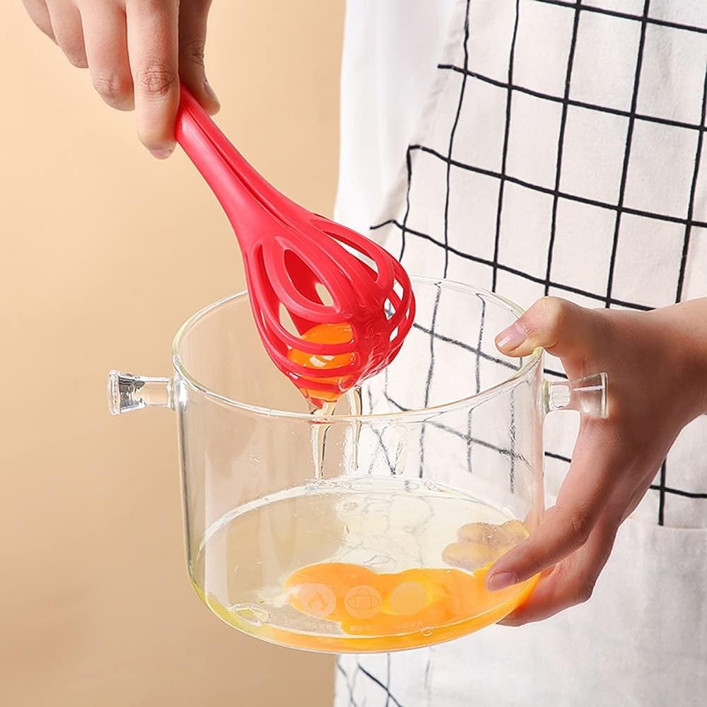 Picture of Egg Beaters Manual Whisk & Food Clip – Plastic Hand Stirring Stick, Manual Mixer for Eggs, Sauces, Foam & Baking, Handy Kitchen Tool baking manual noodle tongs and spoons- The Asia Express - Multicolor