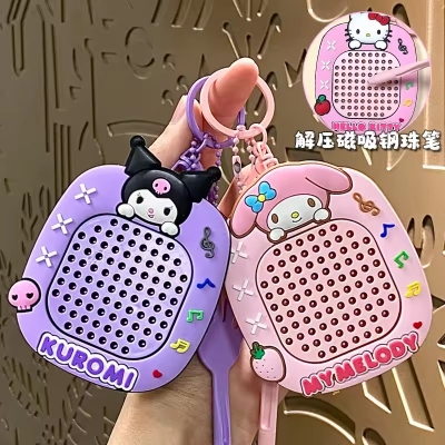 Picture of Creative New Stress-Relief Magnetic Steel Ball Drawing Board Keychain, Cute Schoolbag Pendant & Car Key Ring, Perfect Gift & Japanese Style Montessori Mini Funny Keychain, Educational Toy & DIY Doodle Board Keyring- The Asia Express - Multicolor