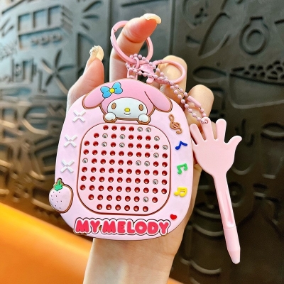Picture of Creative New Stress-Relief Magnetic Steel Ball Drawing Board Keychain, Cute Schoolbag Pendant & Car Key Ring, Perfect Gift & Japanese Style Montessori Mini Funny Keychain, Educational Toy & DIY Doodle Board Keyring- The Asia Express - Multicolor
