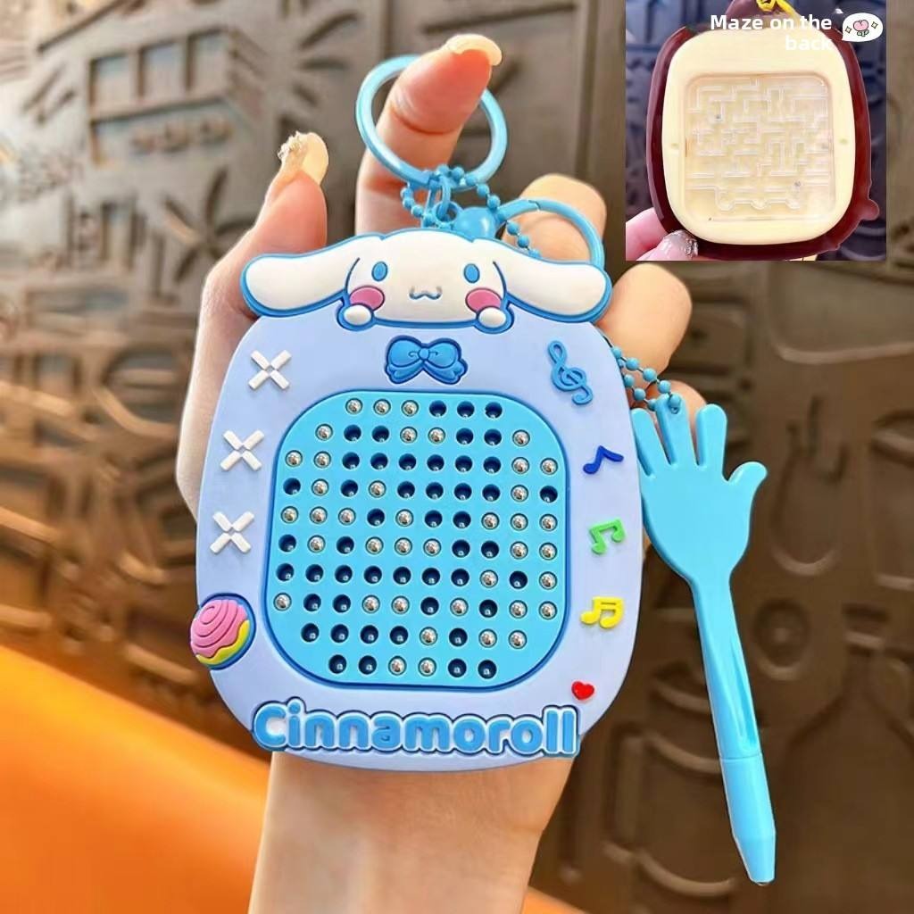 Picture of Creative New Stress-Relief Magnetic Steel Ball Drawing Board Keychain, Cute Schoolbag Pendant & Car Key Ring, Perfect Gift & Japanese Style Montessori Mini Funny Keychain, Educational Toy & DIY Doodle Board Keyring- The Asia Express - Multicolor