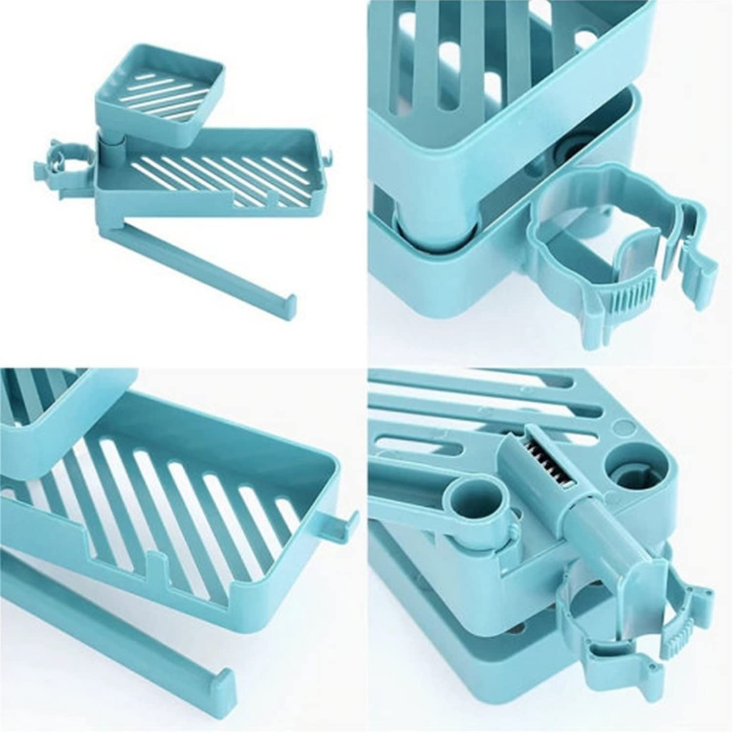 Picture of Kitchen & Bathroom Over Faucet Storage Rack – Multi-Functional Shower Caddy, Sink Caddy, Towel & Cleaning Cloth Holder, Sponge Organizer- The Asia Express - Multicolor