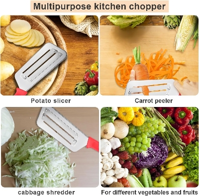 Picture of Durable and Sharp Cabbage Kitchen Knife vegetable cutter slicer with Premium Stainless Steel Cabbage Cutter with Two Sharp Blades Easy to Clean-The Asia Express - Multicolor