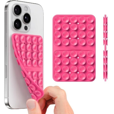Picture of Double-Sided Silicone Suction Pad Phone Stand Multifunctional Suction Cup Fixture Detachable Hands-Free Mobile Phone Holder for Car, Desk & Home Use- The Asia Express - Multicolor