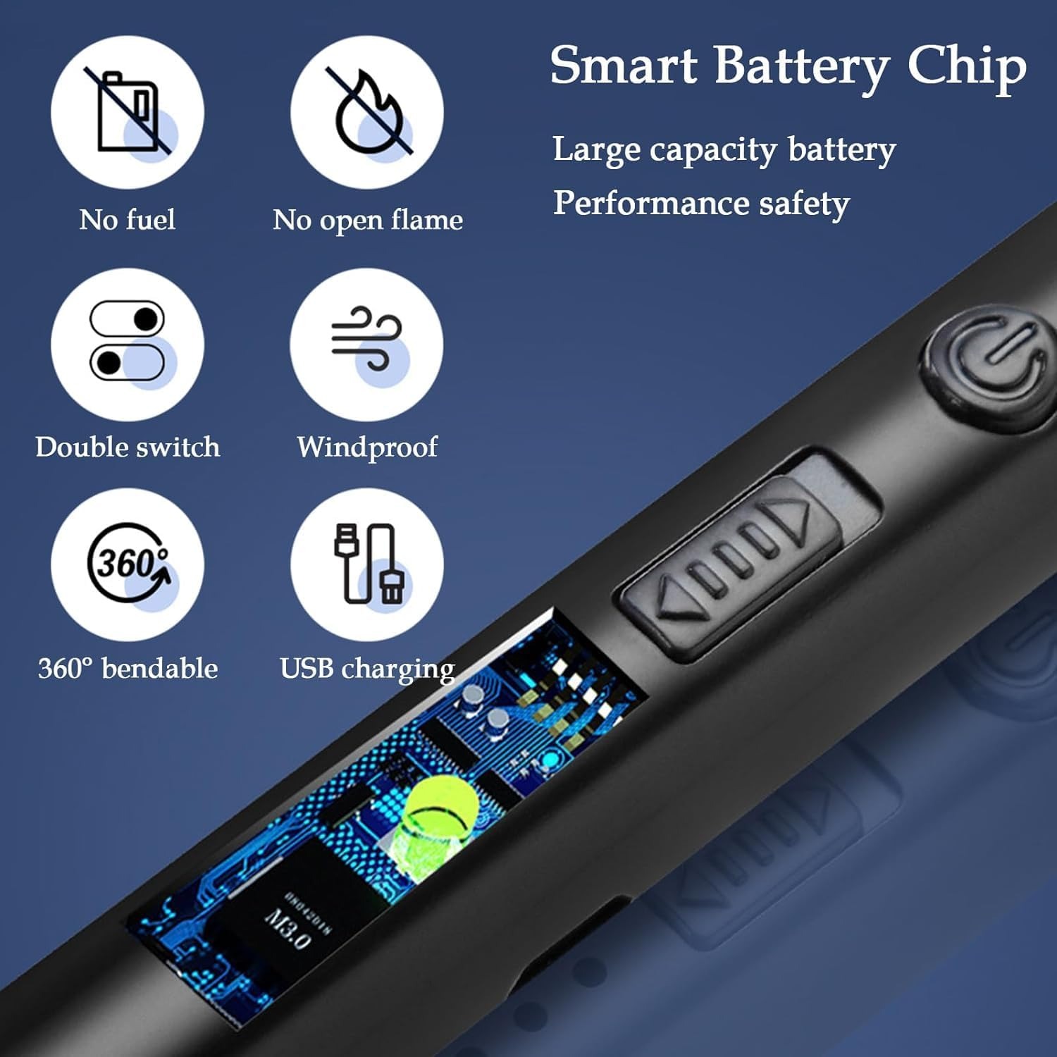 Picture of 360° Flexible Electric Arc BBQ Lighter – USB Rechargeable Windproof & Flameless Plasma Pulse Igniter with Bendable Neck- Safe & Eco-Friendly Electric Lighter for Kitchen, Gas Stove, Candle, BBQ, Cigarette & Outdoor Use - The Asia Express