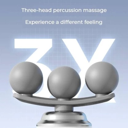 Picture of Pro+ Mini Triple-Head Massage Gun – Compact Power Muscle Recovery Device | 3-Point Percussion Therapy, 6-Level Intensity Control, Ultra-Quiet Motor, 9 Interchangeable Heads & Long-Lasting Rechargeable Battery - The Asia Express - White