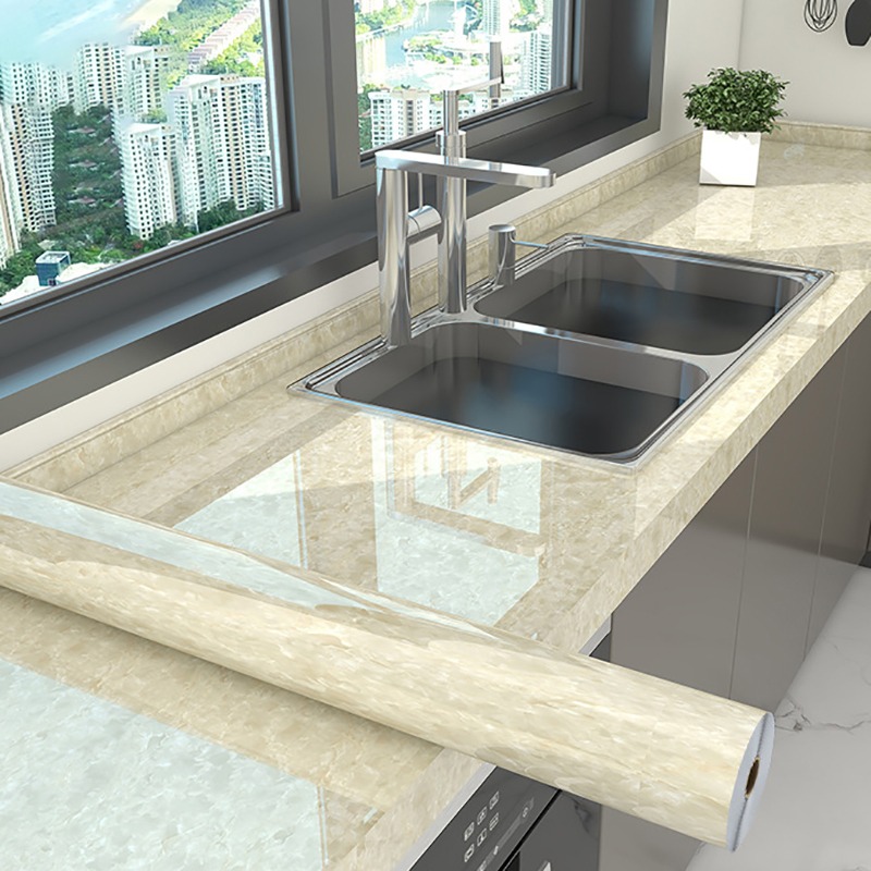 Picture of YENHOME Premium Marble Self-Adhesive Contact Paper – Waterproof, Oil-Proof & Moisture-Resistant Glossy Marble Wallpaper for Kitchen Countertop, Cabinet, Table, Stove Area & Furniture Renovation - The Asia Express - Multicolor
