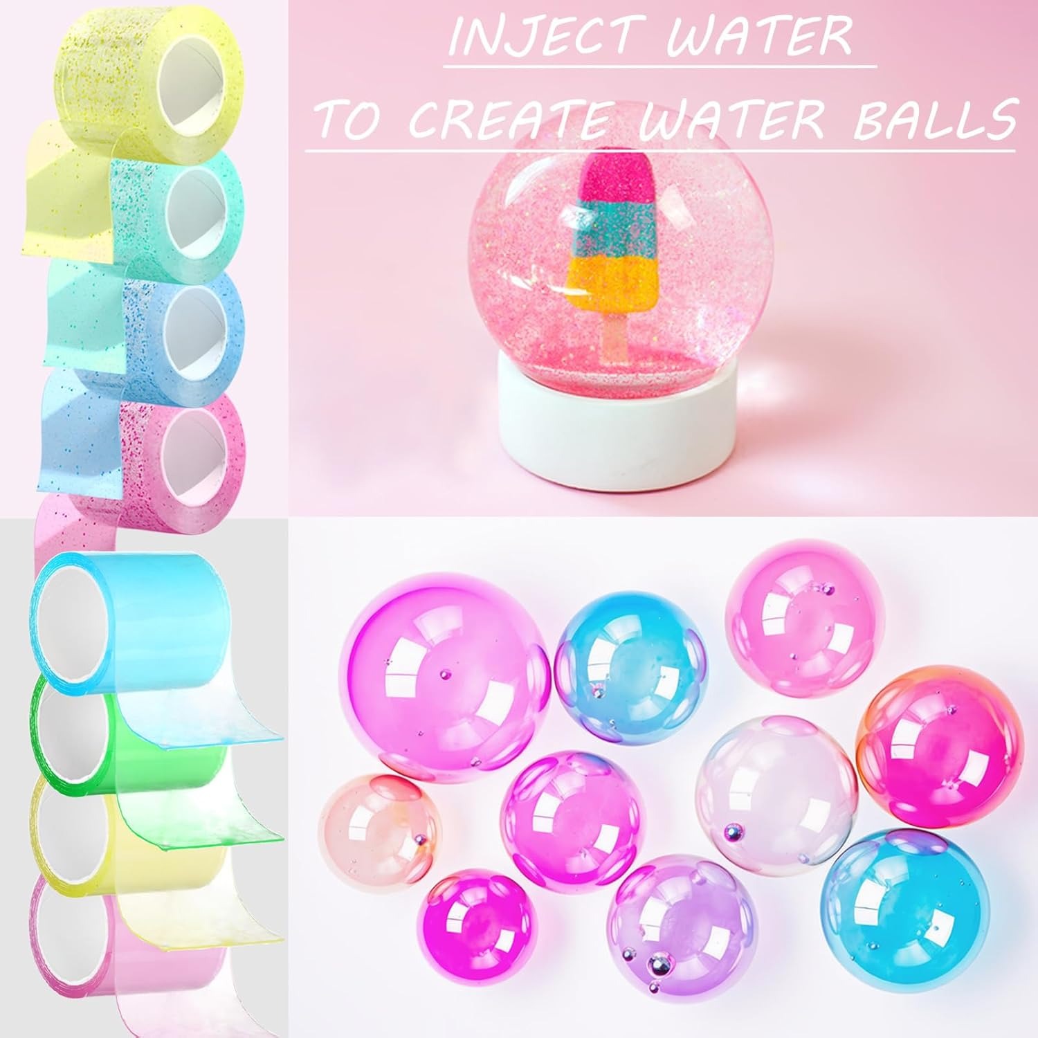 Picture of 1PC Colorful Glitter Nano Bubble Tape – High-Sticky Double-Sided Adhesive Blowable Bubble Tape for DIY Craft, Pinch Bubble, Stress Relief & Creative Toy Making - The Asia Express - Multicolor