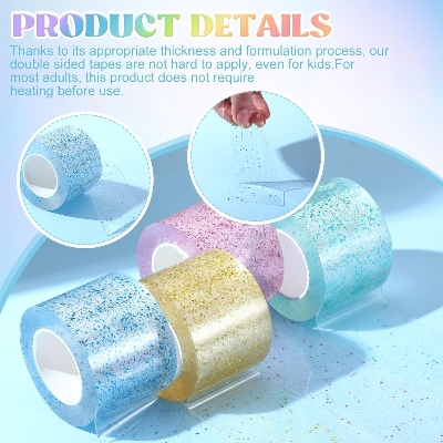 Picture of 1PC Colorful Glitter Nano Bubble Tape – High-Sticky Double-Sided Adhesive Blowable Bubble Tape for DIY Craft, Pinch Bubble, Stress Relief & Creative Toy Making - The Asia Express - Multicolor