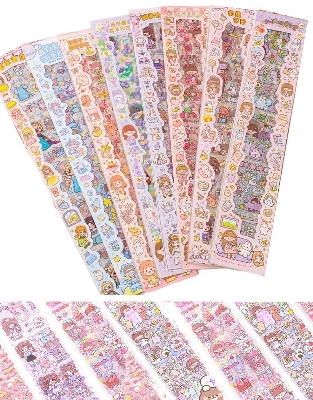 Picture of Kawaii Cute Cartoon Sticker Set (100 PCS) – Waterproof Vinyl My Melody & Chiikawa Long Sticker Sheets for Girls, Kids & Teens | Laptop, Water Bottle, Bike & Luggage Decals - The Asia Express - Multicolor