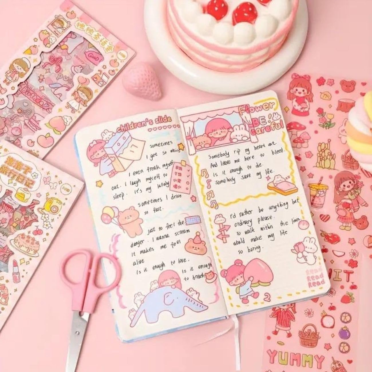 Picture of Kawaii Cute Cartoon Sticker Set (100 PCS) – Waterproof Vinyl My Melody & Chiikawa Long Sticker Sheets for Girls, Kids & Teens | Laptop, Water Bottle, Bike & Luggage Decals - The Asia Express - Multicolor