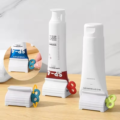 Picture of 1/2/3 Pcs Manual Toothpaste Squeezer Rolling Tube Dispenser – Hand-Press Rotating Seat Holder Stand for Toothpaste, Facial Cleanser & Cream Tubes | Easy Press Bathroom Organizer - The Asia Express