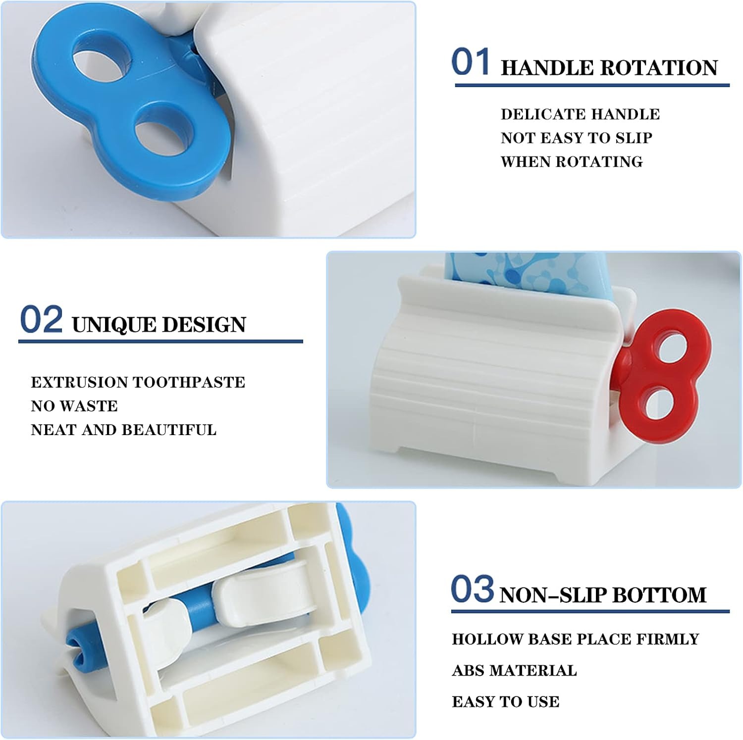 Picture of 1/2/3 Pcs Manual Toothpaste Squeezer Rolling Tube Dispenser – Hand-Press Rotating Seat Holder Stand for Toothpaste, Facial Cleanser & Cream Tubes | Easy Press Bathroom Organizer - The Asia Express