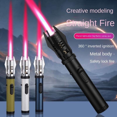 Picture of Portable Powerful Windproof Jet Flame Torch Lighter – Adjustable Flame with Safety Lock & Refillable Butane Long Pen Mini Torch Lighter for BBQ, Cigarette, Kitchen, Camping & Outdoor Use - The Asia Express - Multicolor