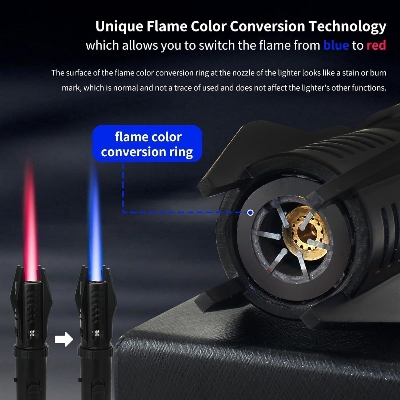 Picture of Portable Powerful Windproof Jet Flame Torch Lighter – Adjustable Flame with Safety Lock & Refillable Butane Long Pen Mini Torch Lighter for BBQ, Cigarette, Kitchen, Camping & Outdoor Use - The Asia Express - Multicolor