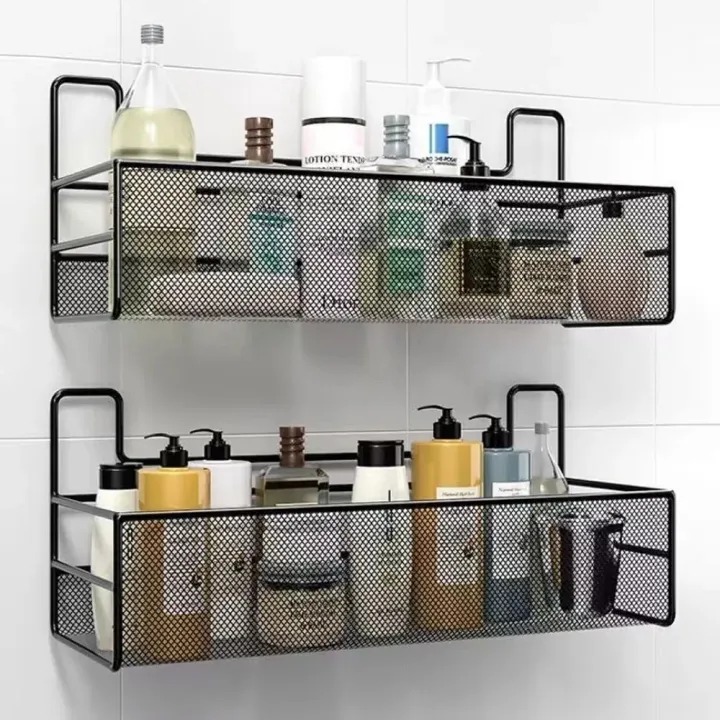 Picture of Metal Bathroom Wall Mounted Storage Rack – Shower Caddy Organizer Shelf with Soap Holder Basket for Shampoo, Toilet & Washroom Accessories - The Asia Express - Multicolor