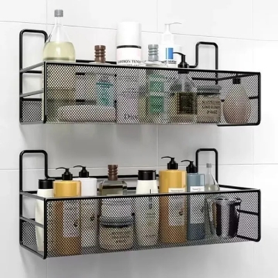 Picture of Metal Bathroom Wall Mounted Storage Rack – Shower Caddy Organizer Shelf with Soap Holder Basket for Shampoo, Toilet & Washroom Accessories - The Asia Express - Multicolor