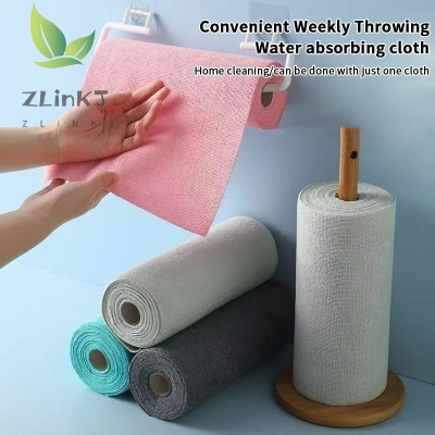 Picture of Reusable Microfiber Cleaning Cloth Roll – 20 Sheets Kitchen Dish Wipe Towel, Greaseproof Quick-Dry Hand-Tear Washable Household Cleaning Rag - The Asia Express - Multicolor
